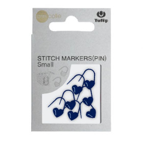stitch markers open, small - heart, navy