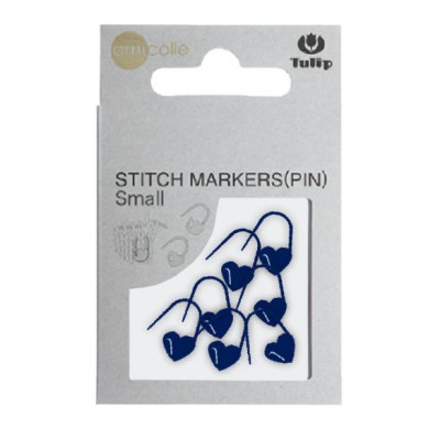 Tulip - stitch markers open, small - heart, navy