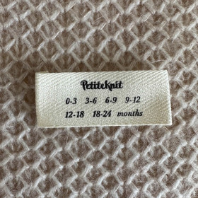 Label with baby sizes