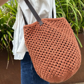 Leather straps for French Market Bag - Dark brown