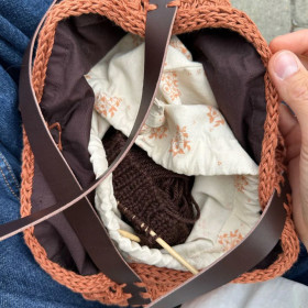 Leather straps for French Market Bag - Dark brown