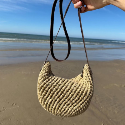 Lining for round bottom bag - C = 48 cm - Natural