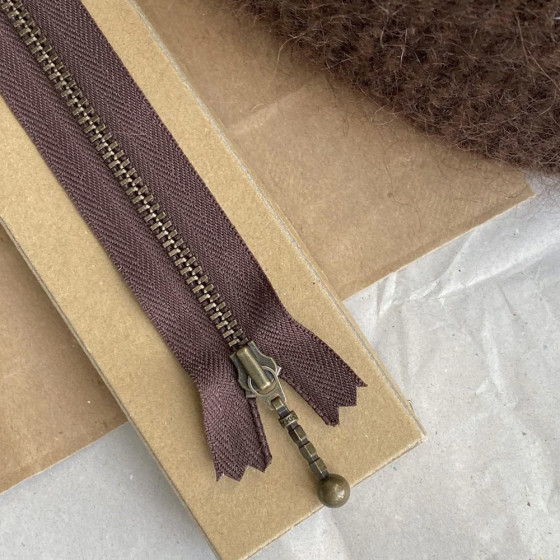Zipper 28 cm - Chocolate brown