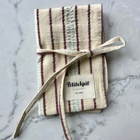 Knitters Needle Case - To Go - Seersucker Twin Stripe