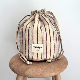 Knitters Project Bag - Seersucker Twin Stripe