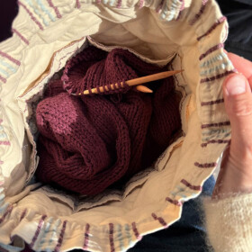 Knitters Project Bag - Seersucker Twin Stripe