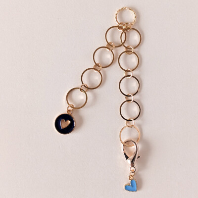 Row counter hearts - Blue