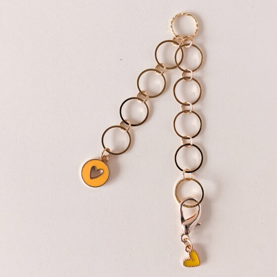 Row counter hearts - Yellow