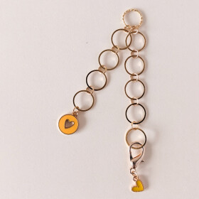 Row counter hearts - Yellow