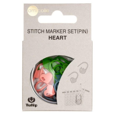 Tulip - Stitch Marker Set, Pin - Heart