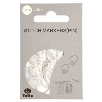 Stitch Markers, Pin - Tulip, white