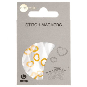Stitch Markers, small - Heart, Yellow