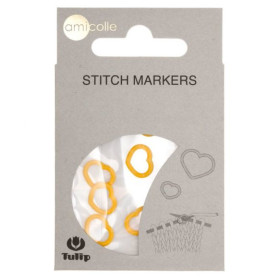 Stitch Marker, medium - Heart, Yellow