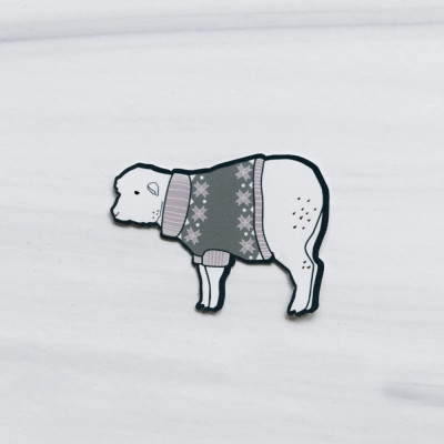 Sweater Sheep Sticker Grey